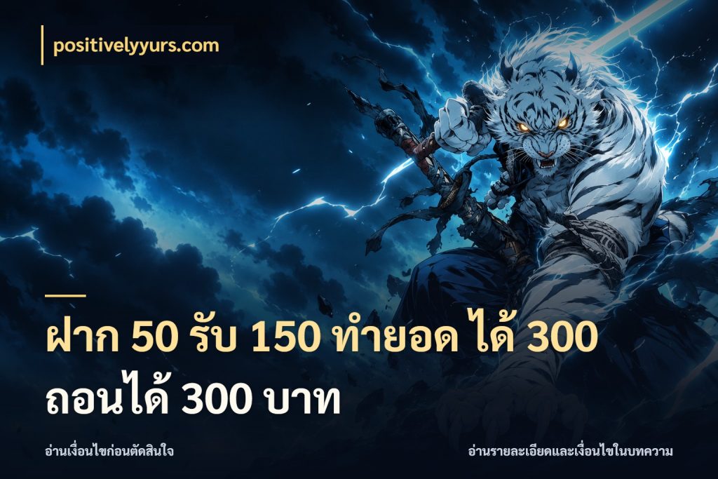 ฝาก 50 รับ 150 ทํายอด ได้ 300 ถอนได้ 300 บาท โปรกับเกมที่ชอบเลือกให้ตรงสไตล์ สไตล์ positivelyyurs.com