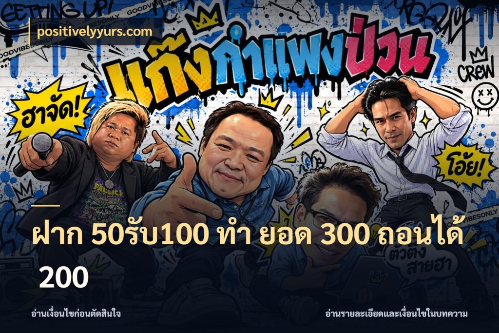ฝาก 50รับ100 ทํา ยอด 300 ถอนได้ 200 โปรยอดรับที่สายเกมสนใจ กับ positivelyyurs.com