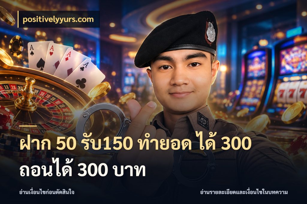 ฝาก 50 รับ150 ทำยอด ได้ 300 ถอนได้ 300 บาท positivelyyurs.com สนุกกับตัวเลือกโปรในสไตล์ของคุณ