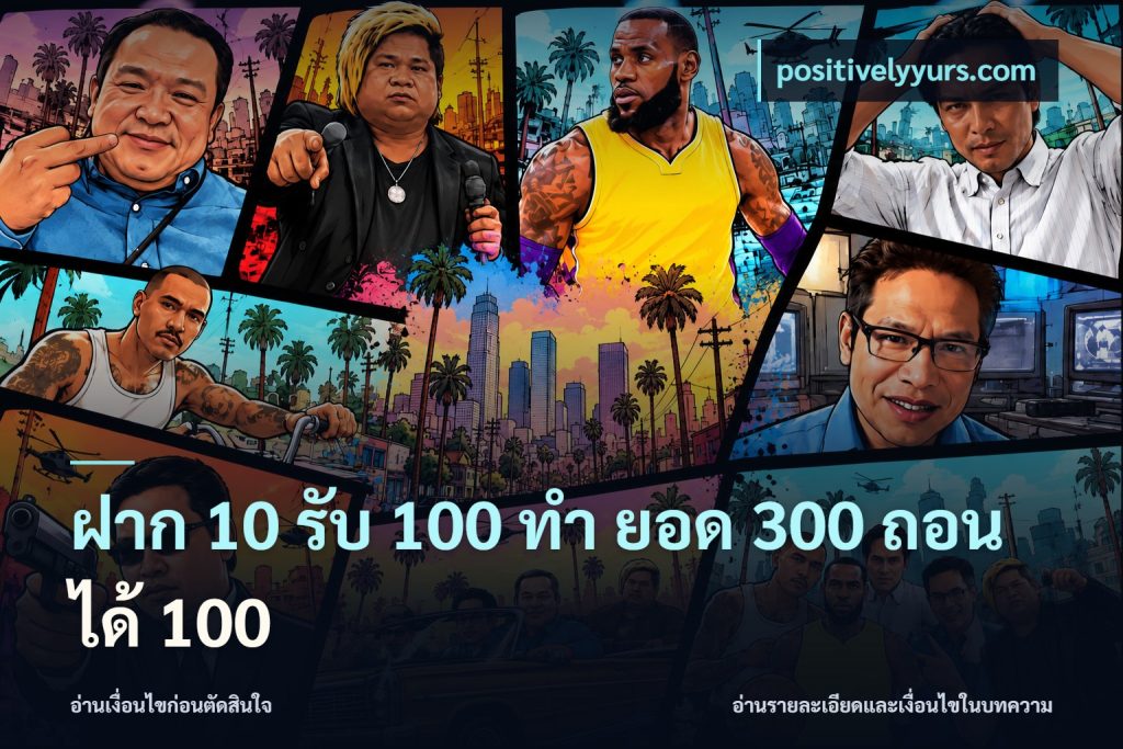 ฝาก 10 รับ 100 ทํา ยอด 300 ถอนได้ 100
