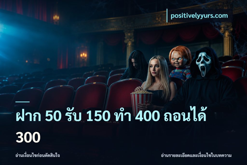 ฝาก 50 รับ 150 ทํา 400 ถอนได้ 300