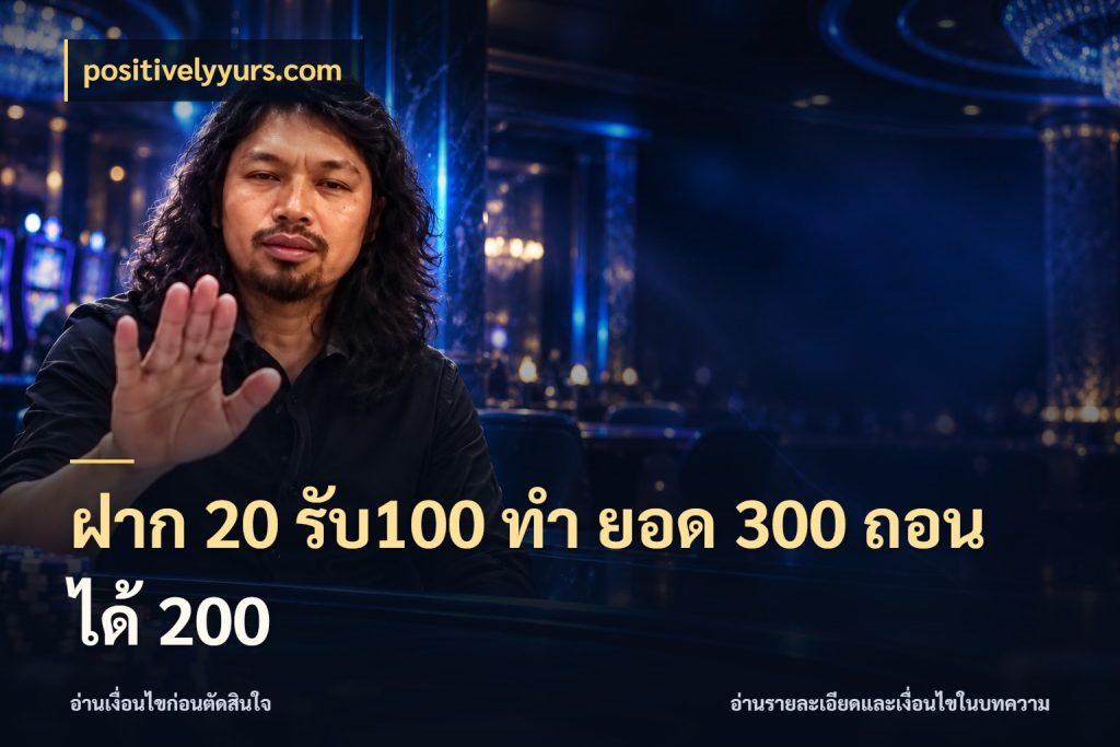 ฝาก 20 รับ100 ทํา ยอด 300 ถอนได้ 200 โปรยอดรับที่สายเกมสนใจ ในมุม positivelyyurs.com