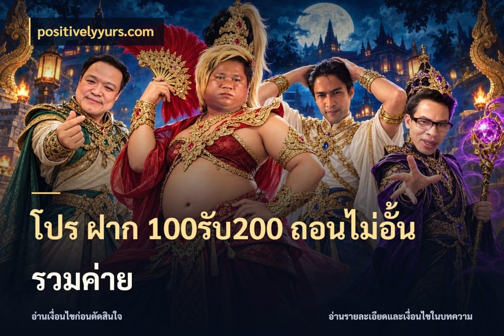 โปร ฝาก 100รับ200 ถอนไม่อั้น รวมค่าย รูปแบบโบนัสกับสิทธิ์ของสายเกม ในมุม positivelyyurs.com