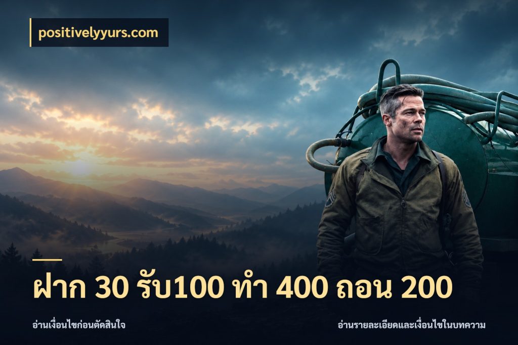 ฝาก 30 รับ100 ทํา 400 ถอน 200 โปรยอดรับที่สายเกมสนใจ กับ positivelyyurs.com