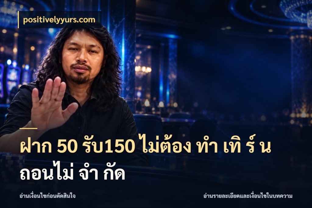 ฝาก 50 รับ150 ไม่ต้อง ทํา เทิ ร์ น ถอนไม่ จํา กัด โปรกับเกมที่ชอบเลือกให้ตรงสไตล์ กับ positivelyyurs.com