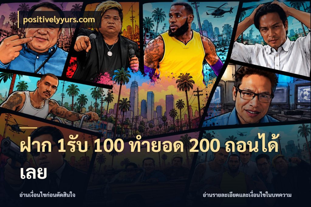 ฝาก 1รับ 100 ทํายอด 200 ถอนได้เลย เปิดมุมโปรให้เข้ากับเกมแนวโปรด สไตล์ positivelyyurs.com