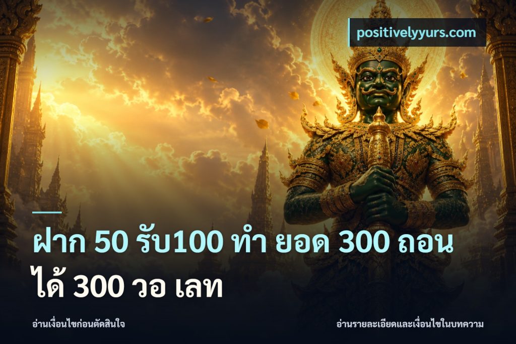 ฝาก 50 รับ100 ทํา ยอด 300 ถอนได้ 300 วอ เลท