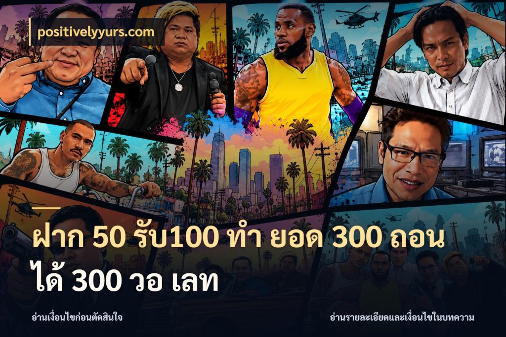 ฝาก 50 รับ100 ทํา ยอด 300 ถอนได้ 300 วอ เลท โปรยอดรับที่สายเกมสนใจ ในมุม positivelyyurs.com