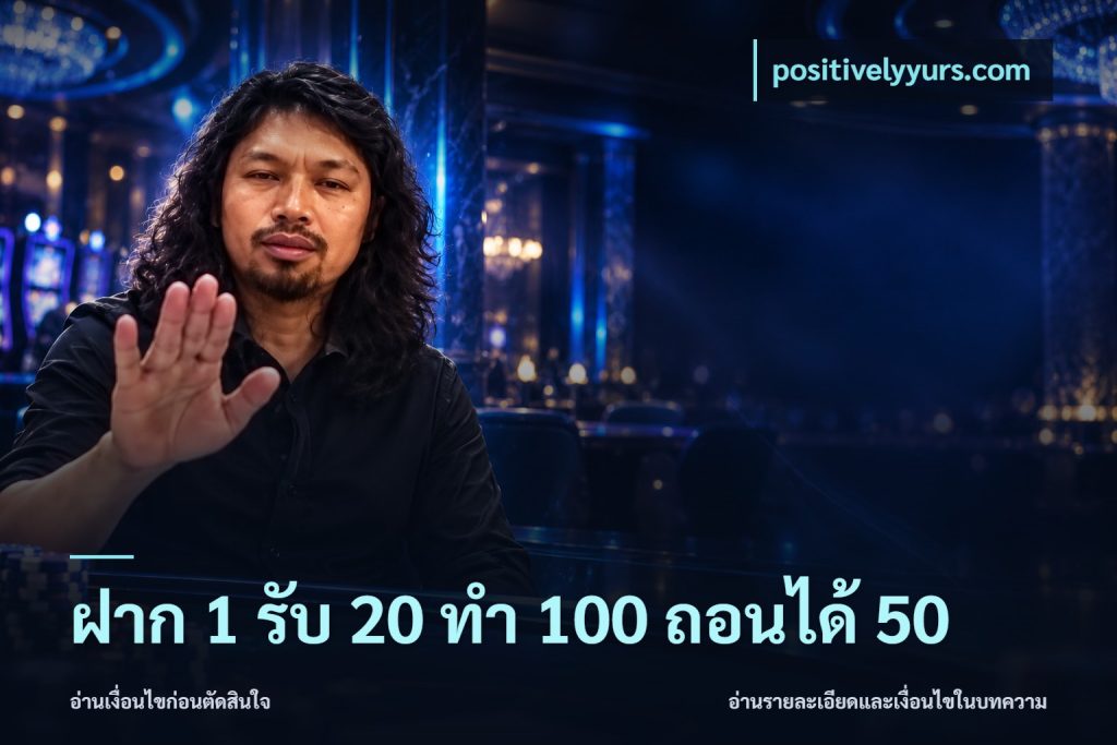 ฝาก 1 รับ 20 ทำ 100 ถอนได้ 50