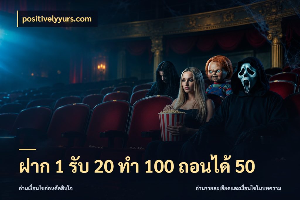 ฝาก 1 รับ 20 ทำ 100 ถอนได้ 50 เปิดมุมโปรให้เข้ากับเกมแนวโปรด ในมุม positivelyyurs.com