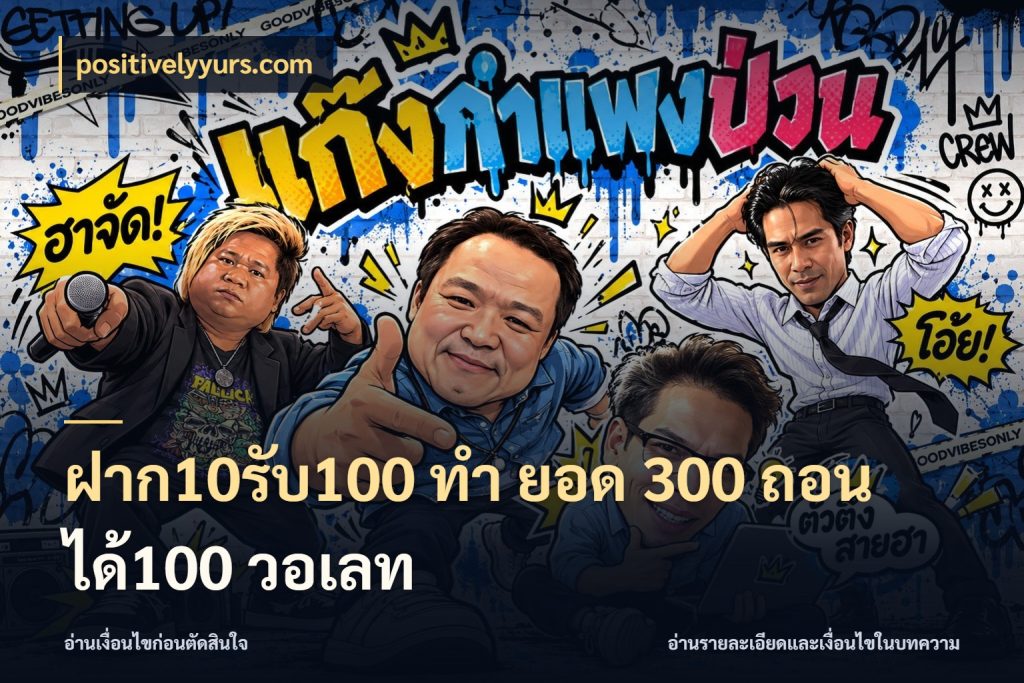 ฝาก10รับ100 ทํา ยอด 300 ถอนได้100 วอเลท สีสันของโปรฝากและยอดรับ สไตล์ positivelyyurs.com