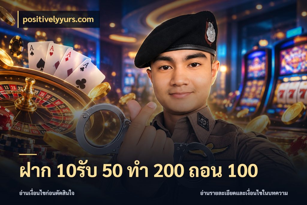 ฝาก 10รับ 50 ทํา 200 ถอน 100 เครดิตกับรูปแบบโปรที่ตรงใจ กับ positivelyyurs.com