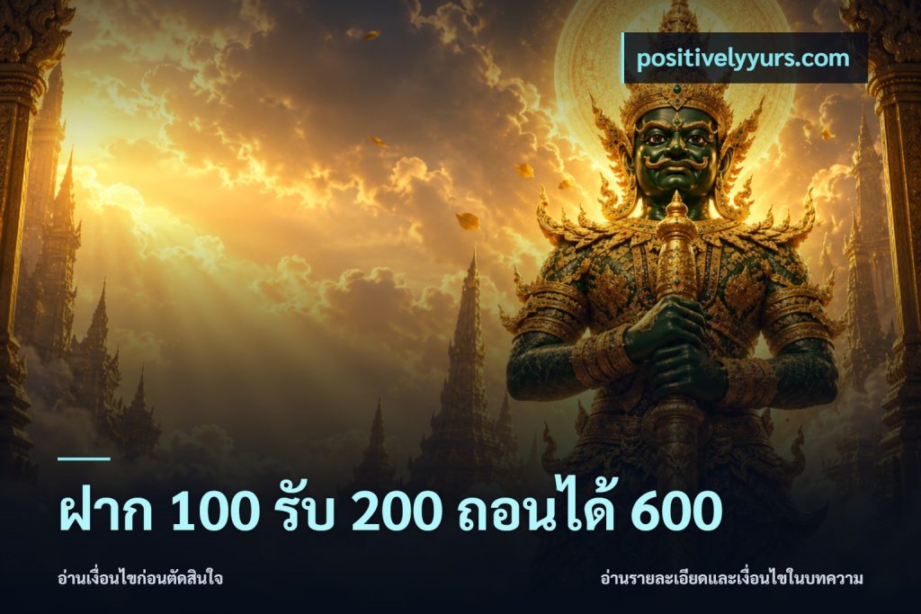 ฝาก 100 รับ 200 ถอนได้ 600
