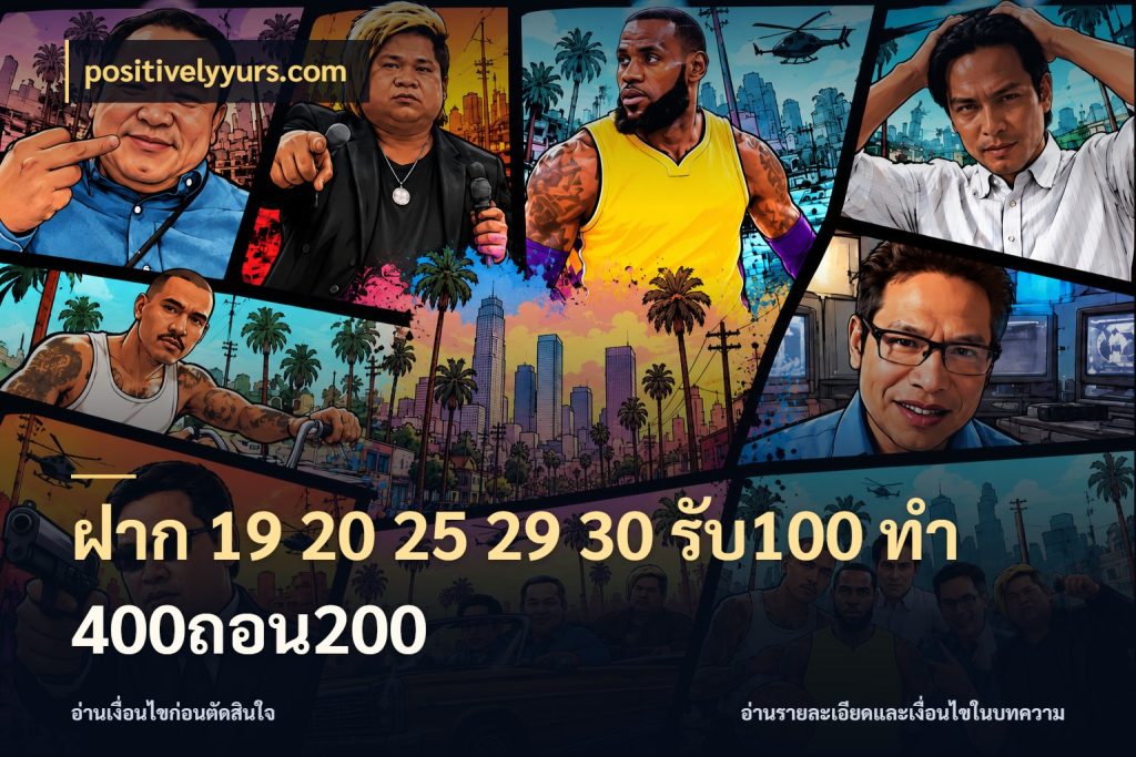 ฝาก 19 20 25 29 30 รับ100 ทำ 400ถอน200 positivelyyurs.com จับประเด็นยอดรับก่อนเลือกความสนุก