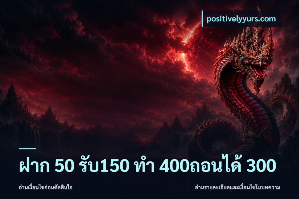 ฝาก 50 รับ150 ทํา 400ถอนได้ 300