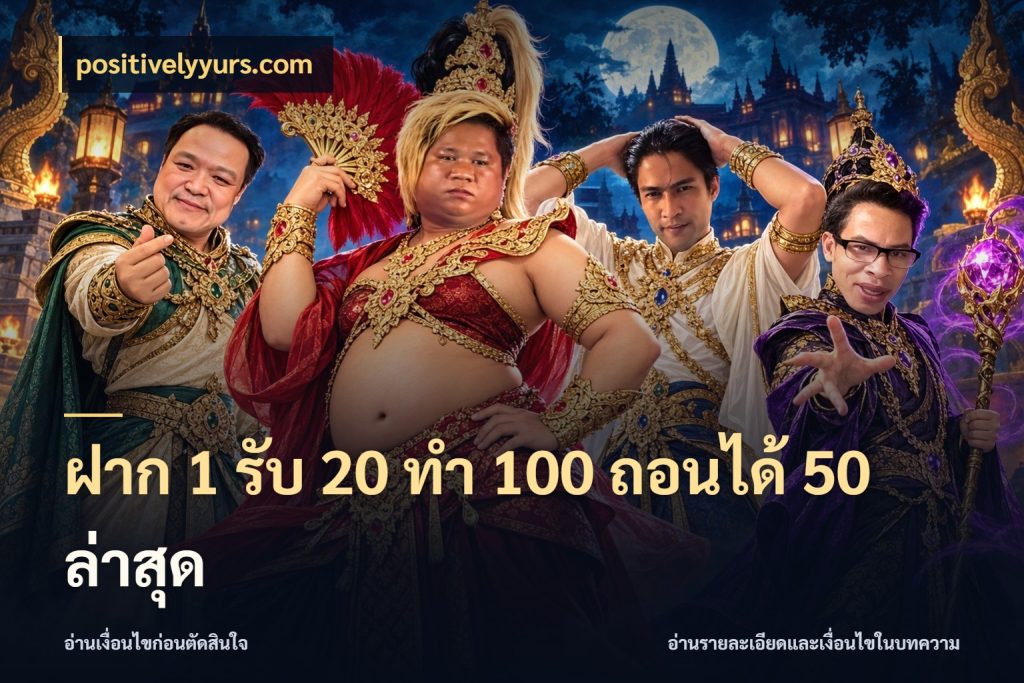 ฝาก 1 รับ 20 ทำ 100 ถอนได้ 50 ล่าสุด positivelyyurs.com เปิดมุมโปรให้เข้ากับเกมแนวโปรด